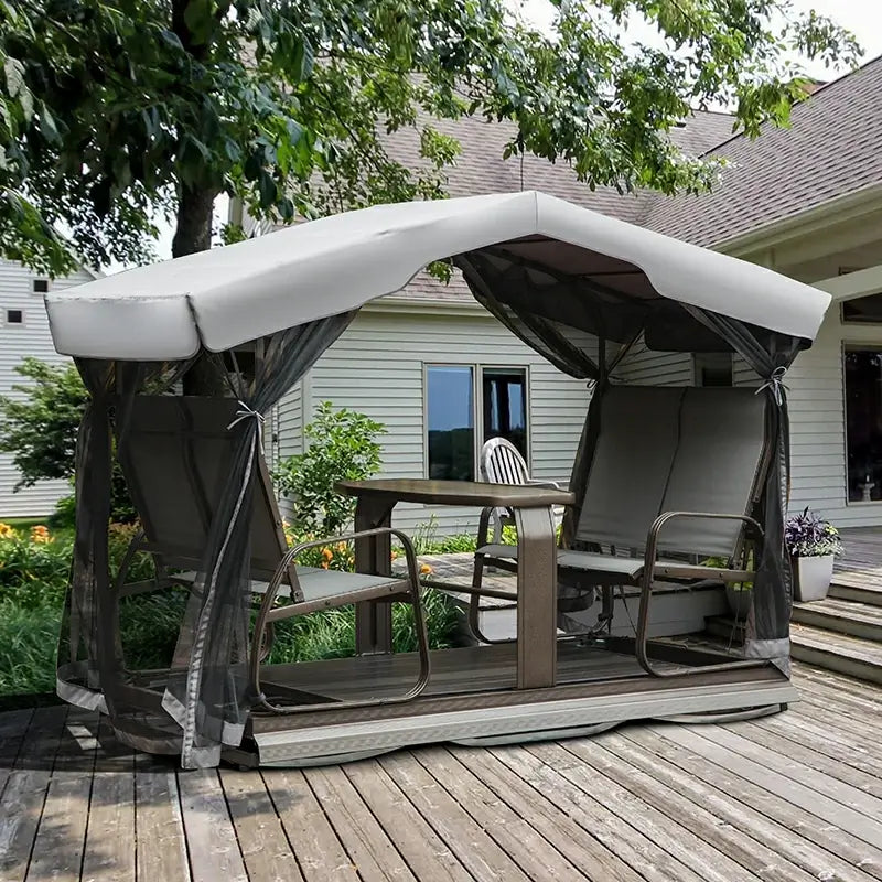 Patio Glider Benches with Canopy