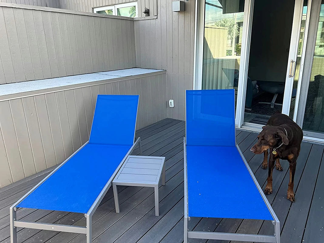 Domi Sunbathing Aluminum Chaise Lounge#color_blue