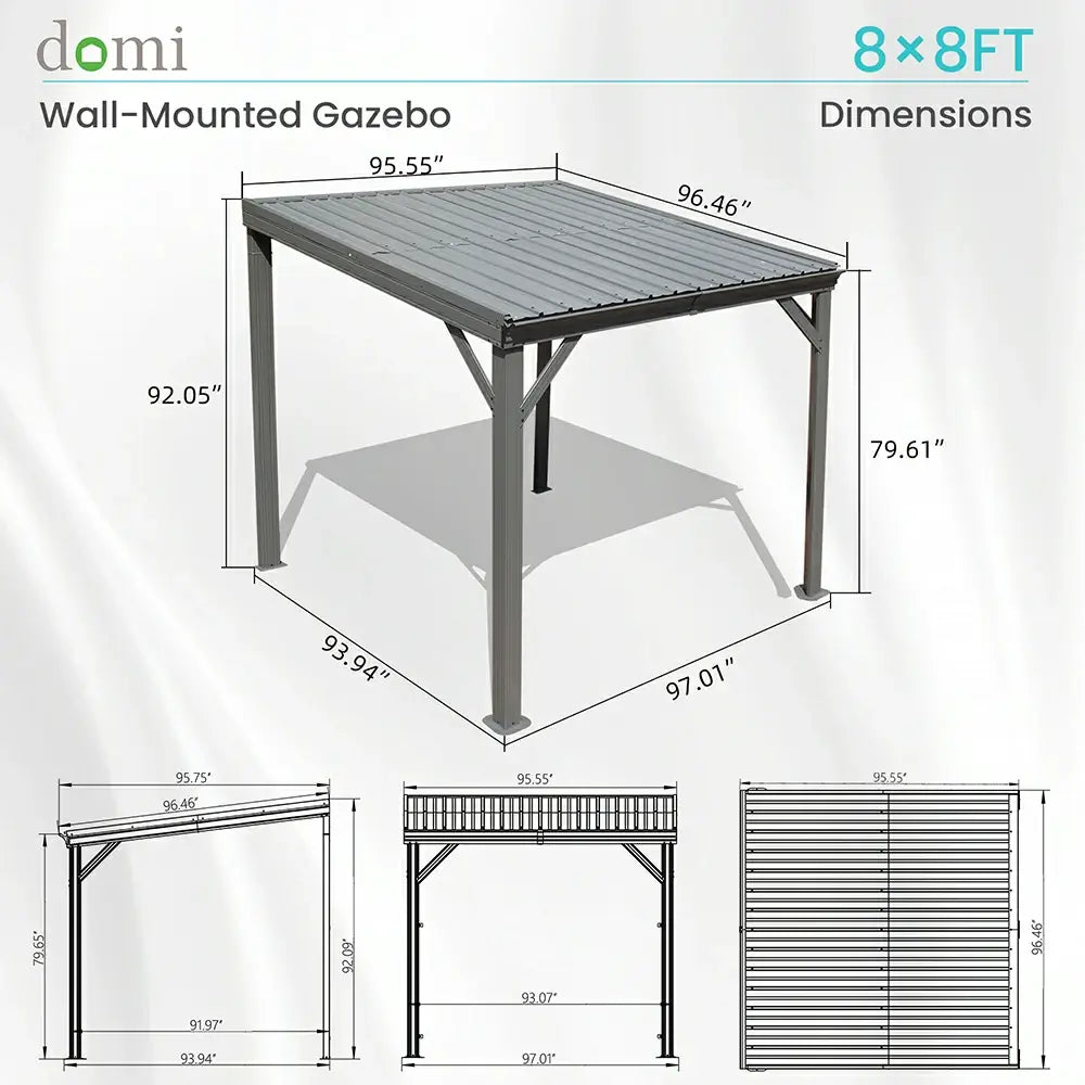 Domi wall mounted gazebo#size_8'x8'