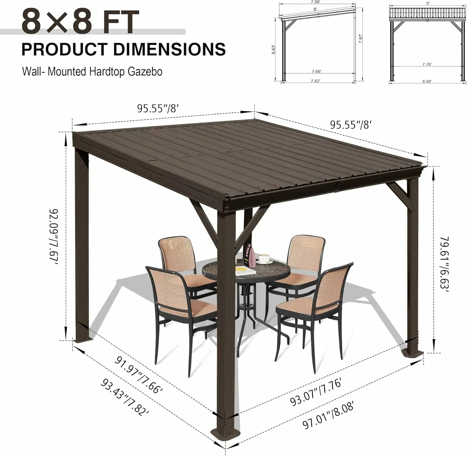 Domi wall mounted gazebo#size_8'x8'
