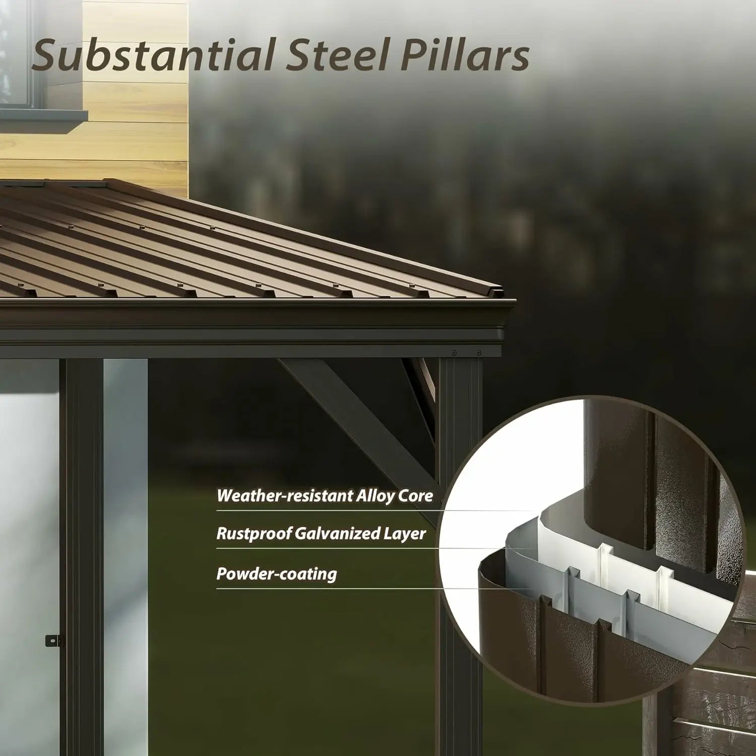 Domi wall mounted gazebo#size_8'x8'