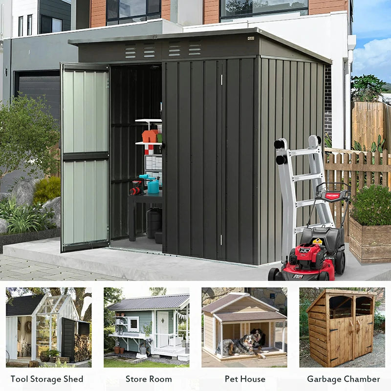 Domi Outdoor Living outdoor storage shed sloping roof#size_5'x3'