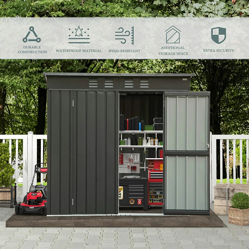 Domi Outdoor Living outdoor storage shed sloping roof#size_6'x4'