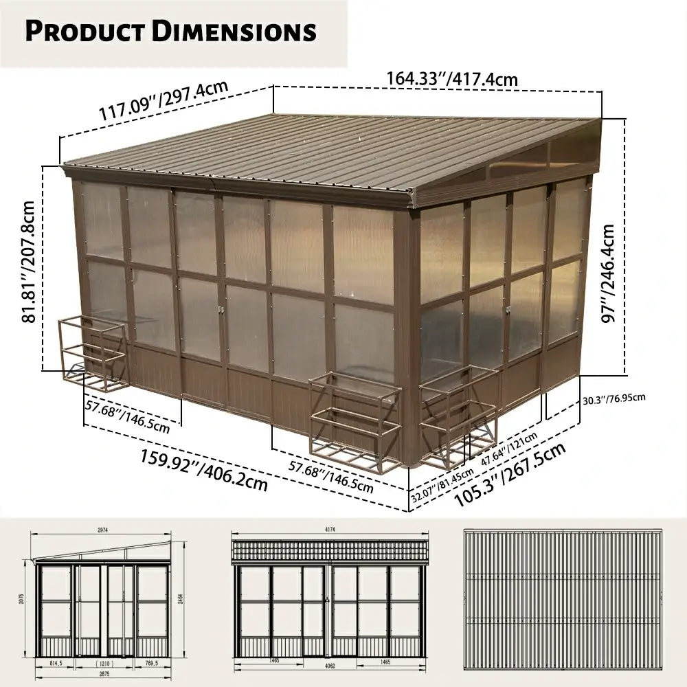 Domi wall mounted sunroom#size_10'x14'