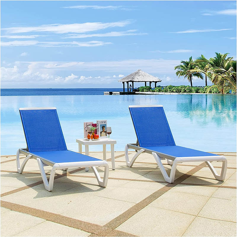 Domi Patio Chaise Lounge 3 Pcs#color_blue