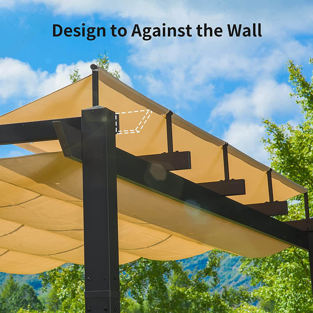 Pergola Grey#size_9'x13' Against the wall