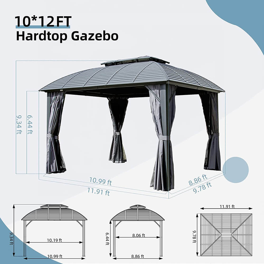 Domi Outdoor Living 10' x 12' Arc Hardtop Gazebo