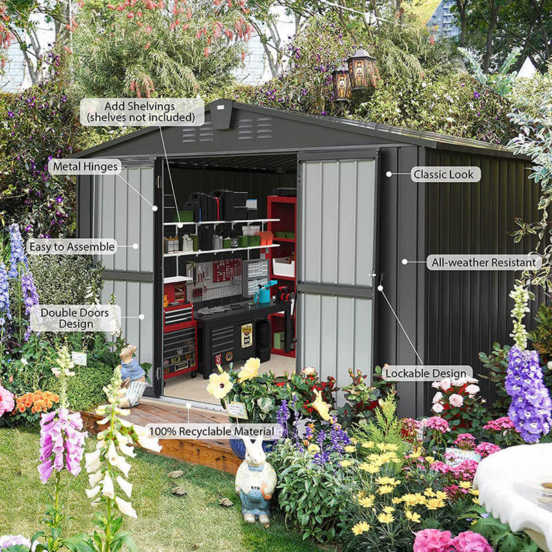 Domi Outdoor Storage Shed 10'x 8'