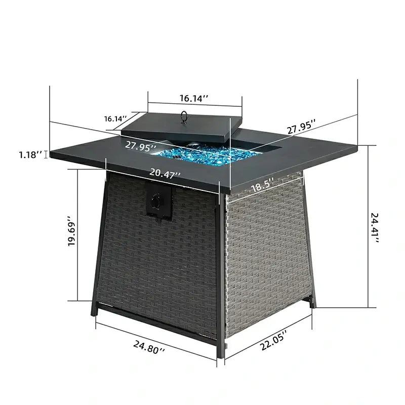 Domi Propane Fire Pits Square Table#size_28-inch